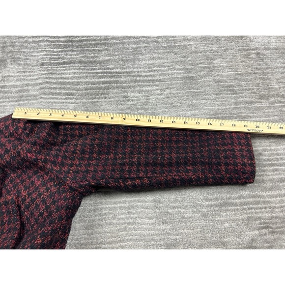 Liz Claiborne Collection Blazer Medium Womens Red Black Houndstooth Wool‎ Blend - Picture 6 of 10